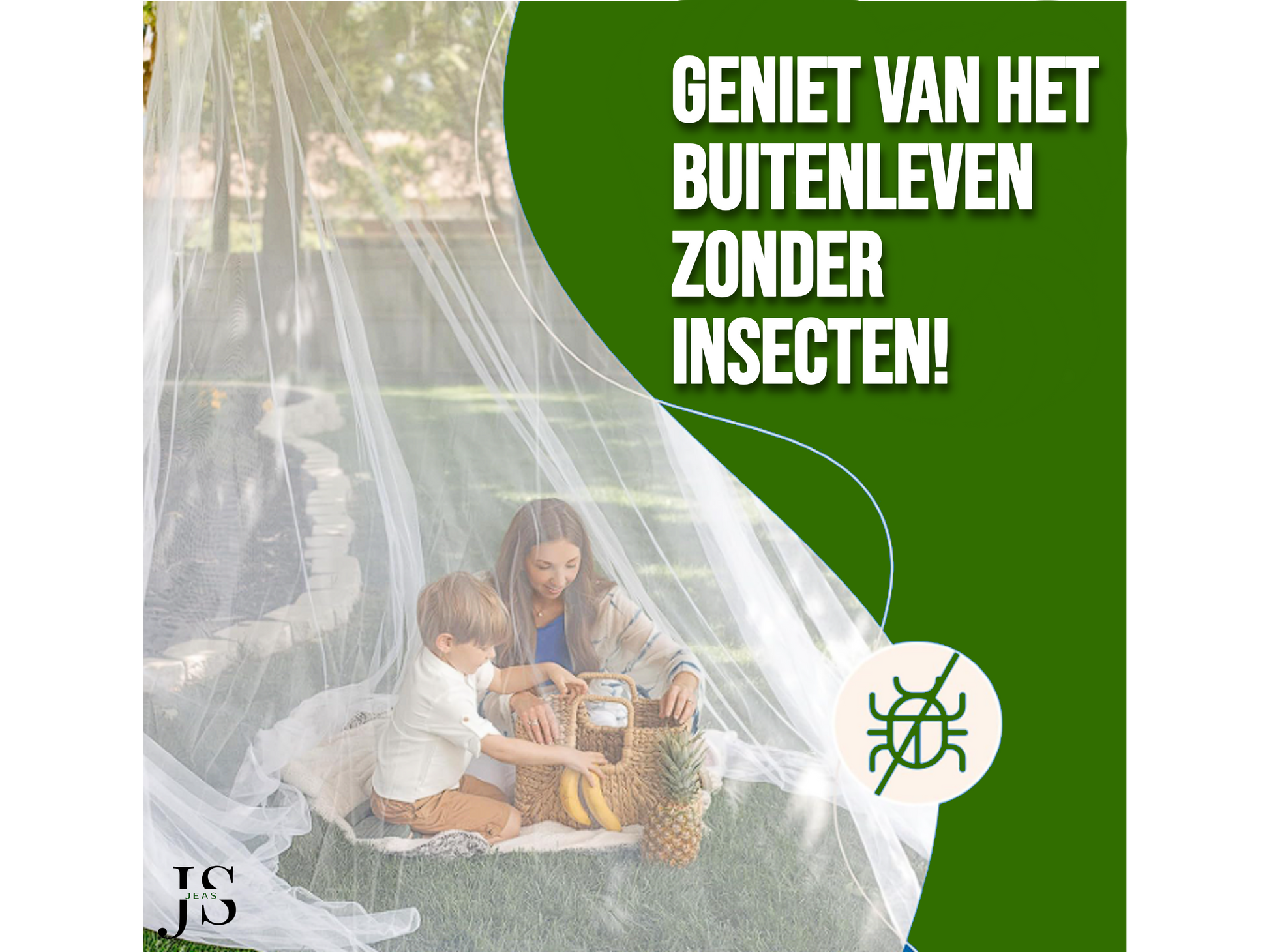 Luxe Klamboe - 100% Polyester - Hoogte 250cm - Omtrek 1000cm - Geschikt voor 1.8m-2m Bed