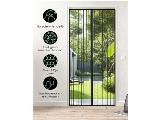 JEAS - Luxe Magnetisch Vliegengordijn - 210 x 100cm - Zwart